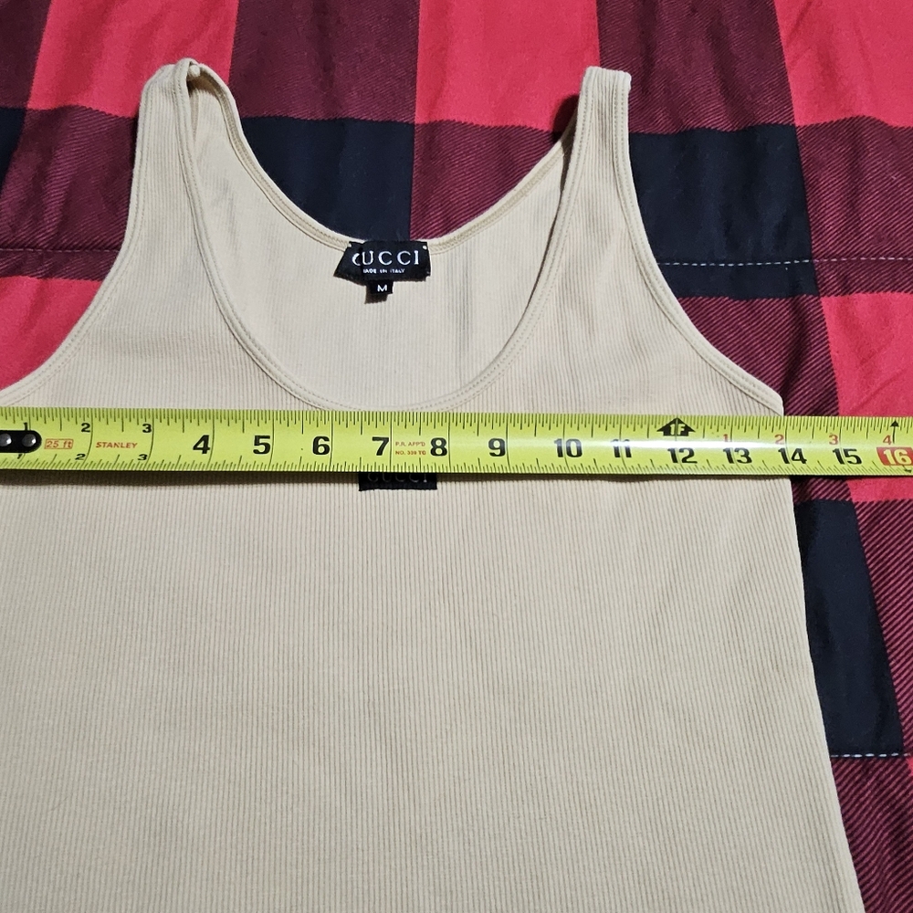 Gucci Cream Ribbed Tank Top - Picture 4 of 7